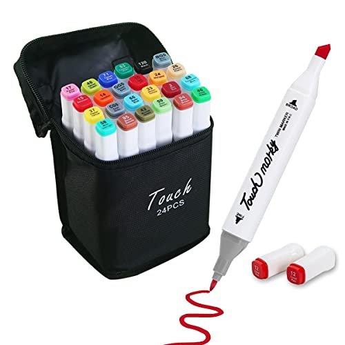 Caneta Marcador para Colorir Desenho Professional, Pontas Duplas, Codificados por Cores, Segurança Garantida, Caixa de Bônus marcadores artisticos de Arte para Estudantes Adultos Artistas Desenho Colorir Desenho
